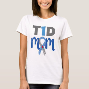 T-shirt Chemise de maman de diabète de type 1 - conscience