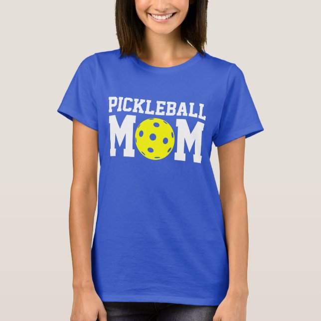 T-shirt Chemise "de maman de Pickleball" (bleue) (Devant)