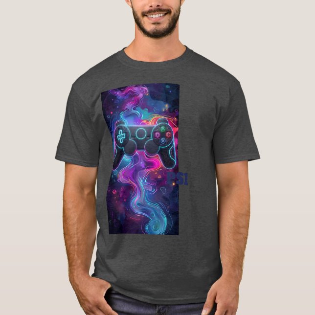 T-shirt Chemise de manette de jeu d'espace abstrait vibran (Devant)