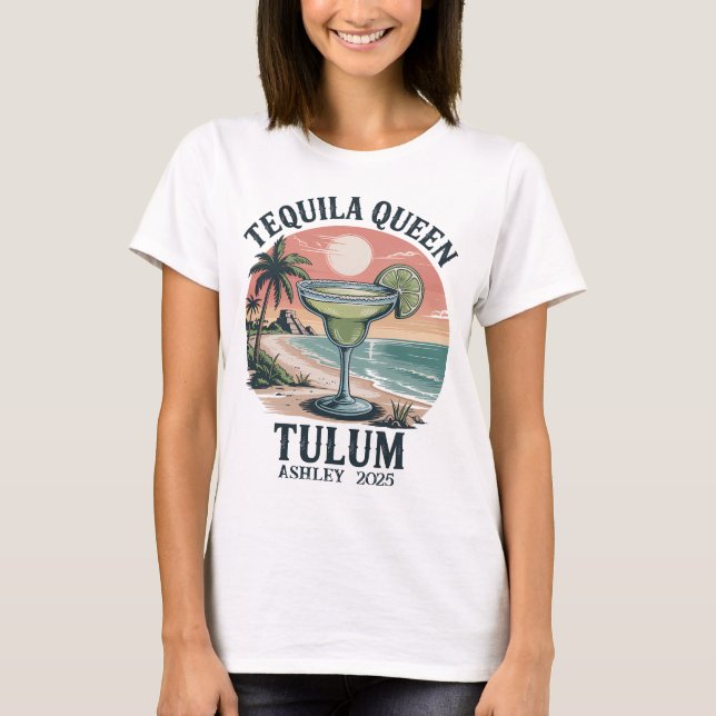 T-shirt Chemise de mariée de Tulum pour enterrement de vie (Devant)