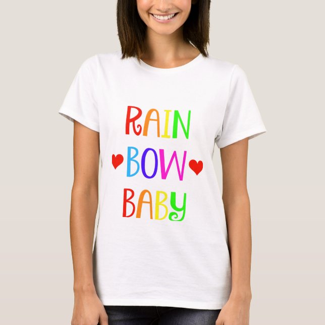 T-shirt Chemise de maternité de bébé d'arc-en-ciel avec (Devant)