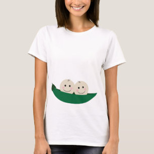 T-shirt Chemise de maternité de jumeaux - pois dans une