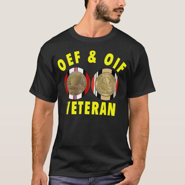 T-shirt Chemise de médaille d'OEF et d'OIF (Devant)