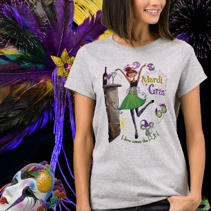 T-shirt Chemise de meilleure amie de Mardi Gras fantaisist