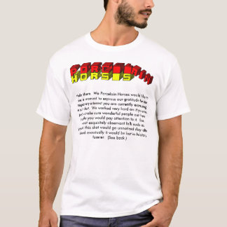 T-shirt Chemise de message de chevaux de porcelaine