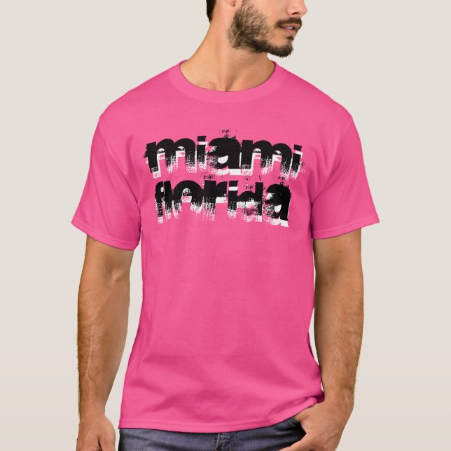 T-shirt Chemise de Miami la Floride de roses indien (Devant)