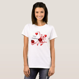 T-shirt Chemise de mode Bella, en rouge et blanc