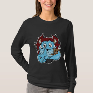 T-shirt Chemise de monstre noir et bleu bizarre mais drôle