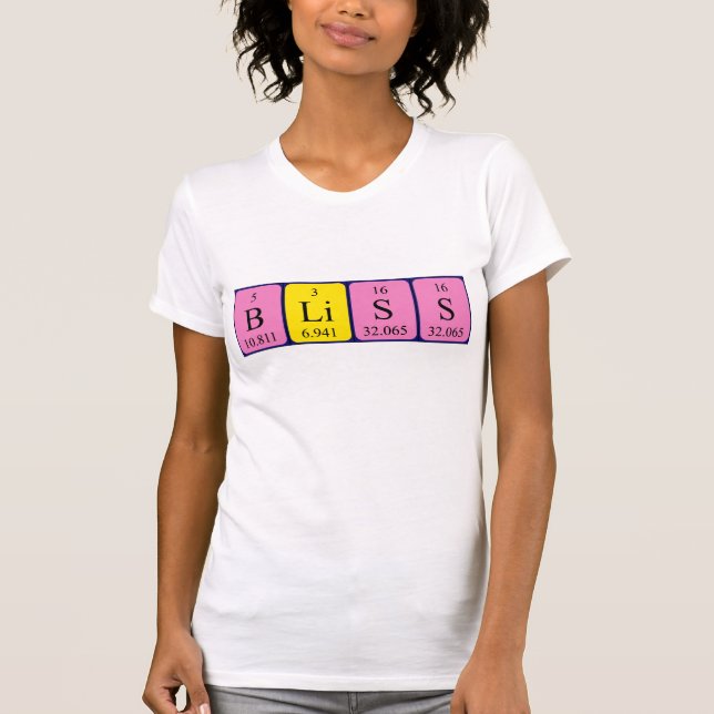 T-shirt Chemise de mot de table périodique Bliss (Devant)
