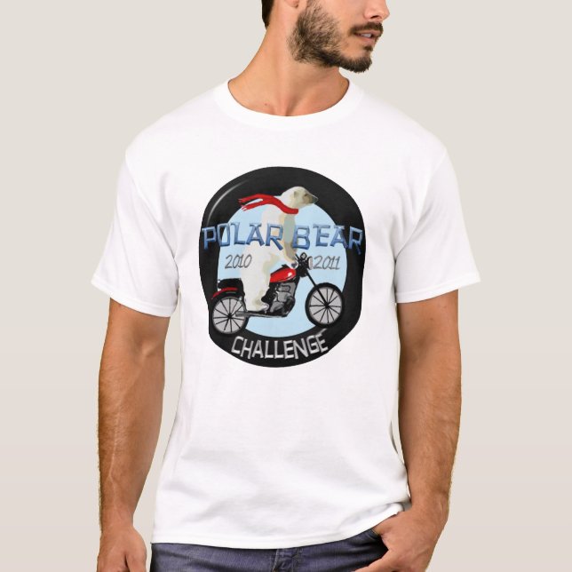 T-shirt Chemise de moto de défi d'ours blanc (Devant)