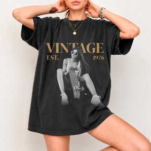 T-shirt Chemise de naissance avec photo vintage personnali