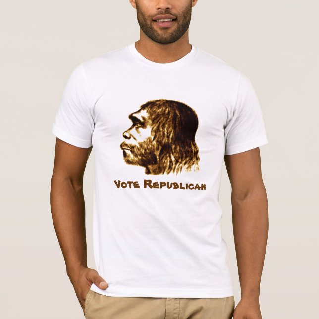 T-shirt Chemise de Néanderthal "de républicain de vote" (Devant)