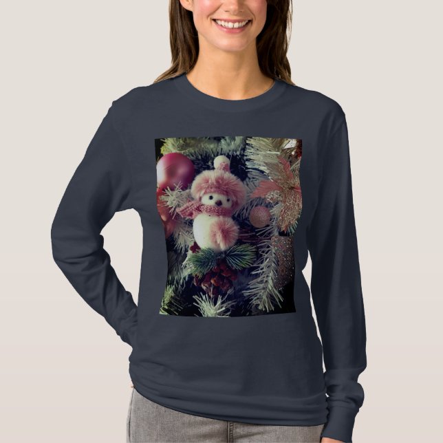 T-shirt Chemise de Noël à manches longues (Devant)