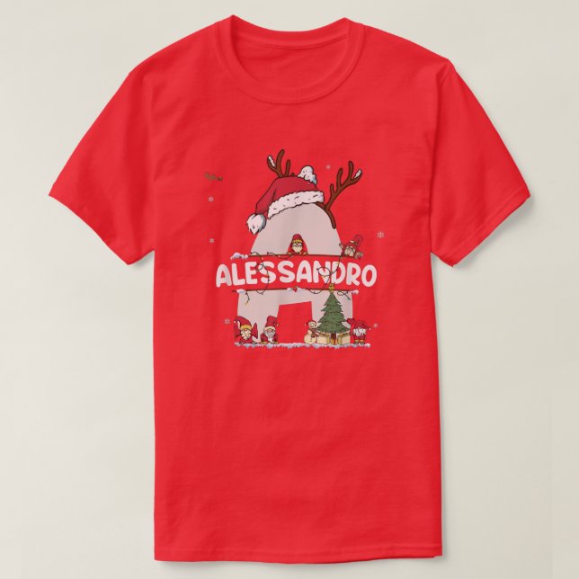 T-shirt Chemise de Noël Alessandro w Alessandro Nom pour f (Design devant)