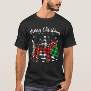 T-shirt Chemise de Noël assortie pour Whippet à carreaux b