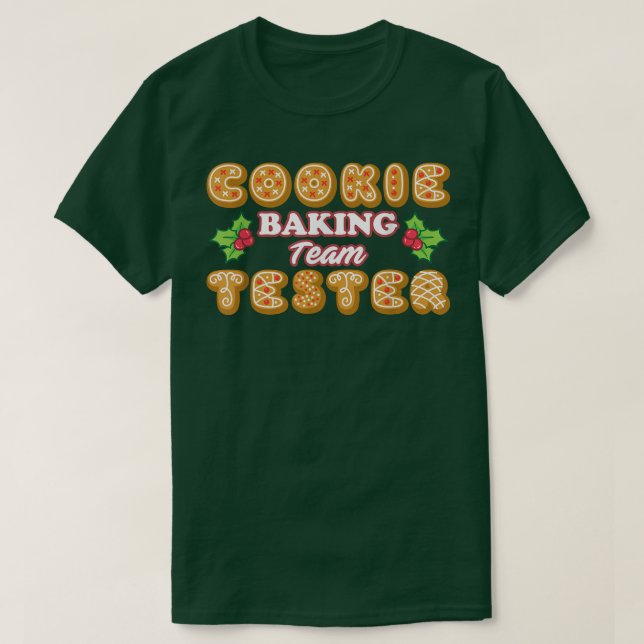 T-shirt Chemise de Noël Cookie Baking Team Tester (Design devant)