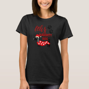 T-shirt Chemise de Noël Dachshund Funny Feliz Naughty Chie