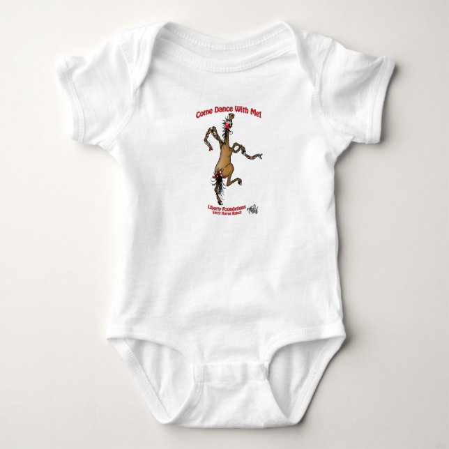 T-shirt Chemise de Noël de cheval de danse ! (Devant)