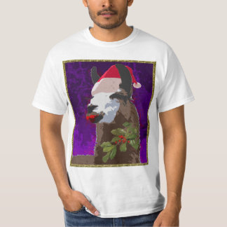 T-shirt Chemise de Noël de lama de drame - pourpre