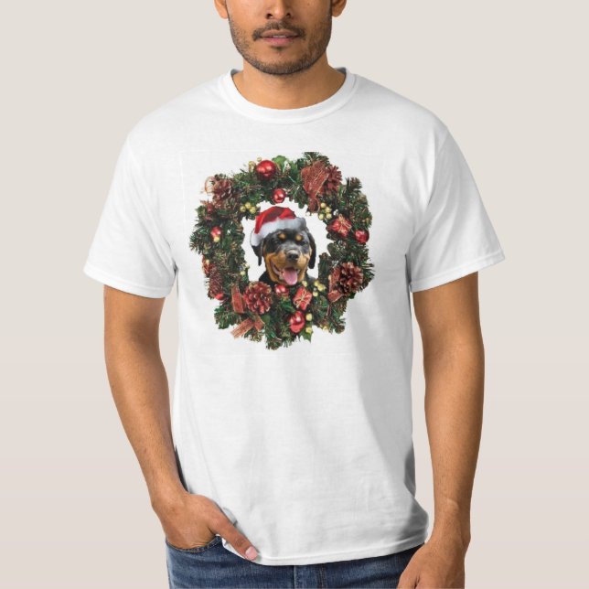 T-shirt Chemise de Noël de rottweiler (Devant)