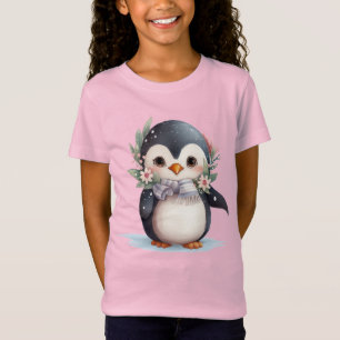T-Shirt Chemise de Noël des enfants en pingouin - Mignons 