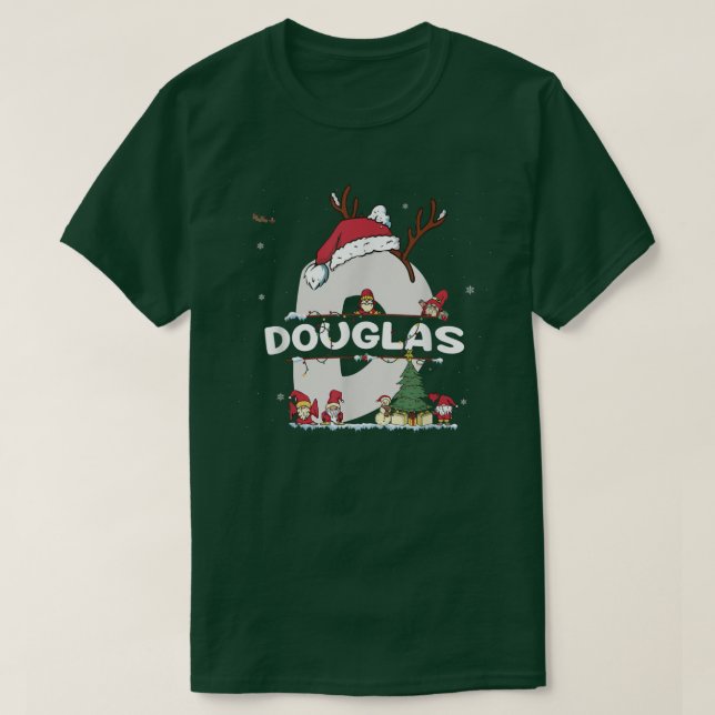 T-shirt Chemise de Noël Douglas w Douglas Nom pour drôle X (Design devant)