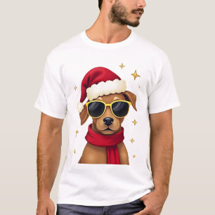 T-shirt Chemise de Noël Drôle de Boxer avec Lumières de No