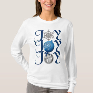 T-shirt Chemise de Noël en argent bleu