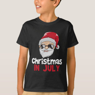 T-shirt Chemise de Noël en juillet Père Noël Drôle d'été T