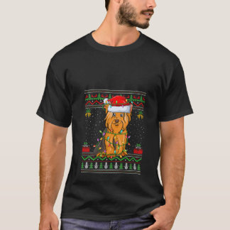 T-shirt Chemise de Noël Femme Style Santa Yorkshire Terrie