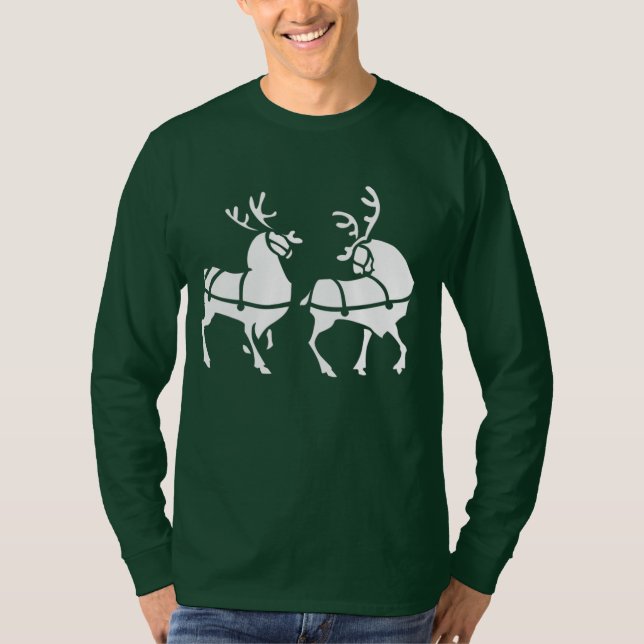 T-shirt Chemise de Noël Festive Hommes Reindeer (Devant)