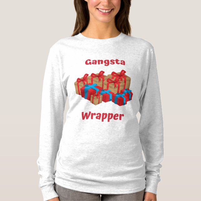 T-shirt Chemise de Noël Gangsta Wrapper (Devant)