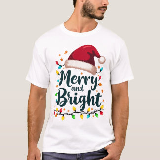 T-shirt Chemise de Noël Joyeuse et brillante - Chapeau de