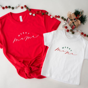 T-shirt Chemise de Noël Joyeuse Mama Script