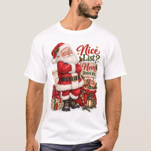 T-shirt Chemise de Noël Liste des Vilains Père Noël