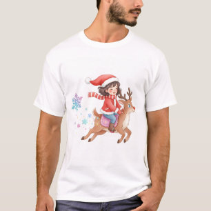 T-shirt Chemise de Noël Magique à Vélo de Renne.