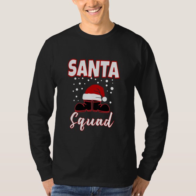 T-shirt Chemise de Noël père Noël Squad Pajamas correspond (Devant)