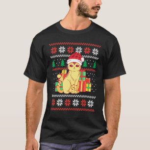 T-shirt Chemise de Noël pour chat avec chapeau de lutin