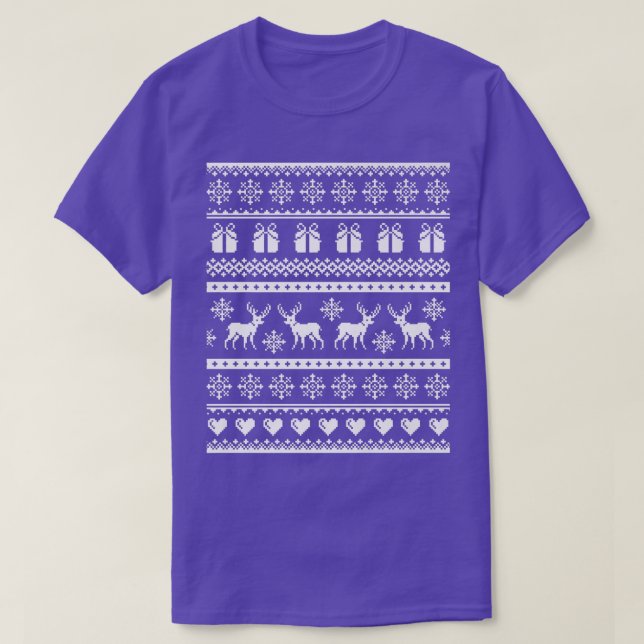 T-shirt Chemise de Noël Premium Ugly  (Design devant)