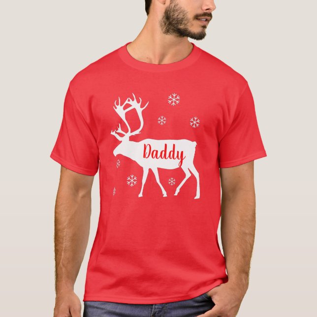 T-shirt Chemise de Noël Reindeer Daddy (Devant)