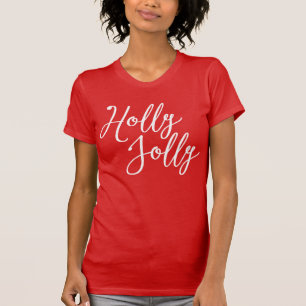 T-shirt Chemise de Noël Rouge Holly Jolly