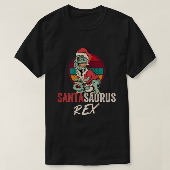 T-shirt Chemise de Noël Trex Santasaurus Rex Dinosaur Xmas (Design devant)
