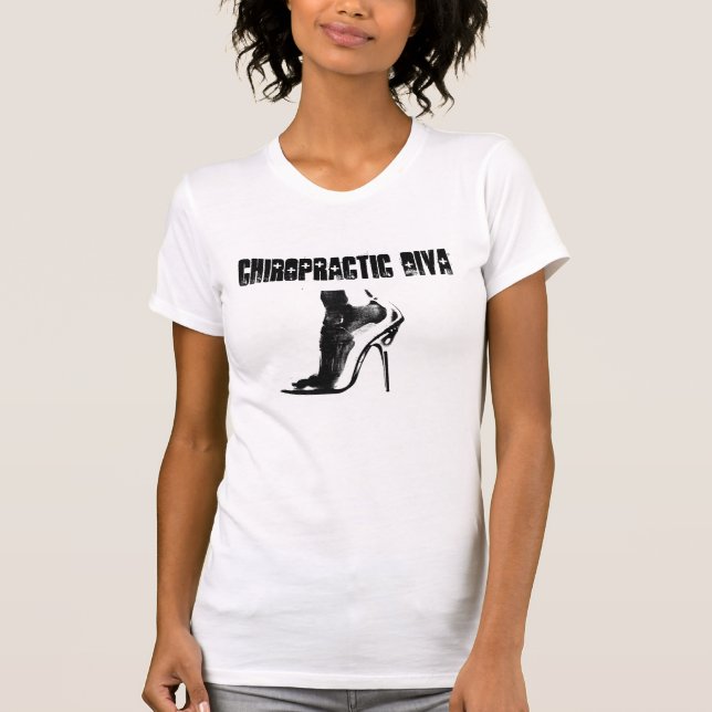 T-shirt Chemise de noir de diva de chiropractie (Devant)