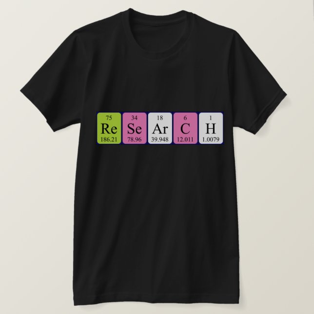 T-shirt Chemise de nom de table périodique (Design devant)