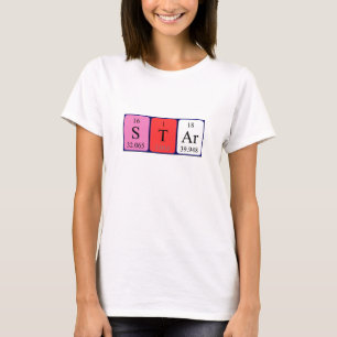 T-shirt Chemise de nom de table périodique