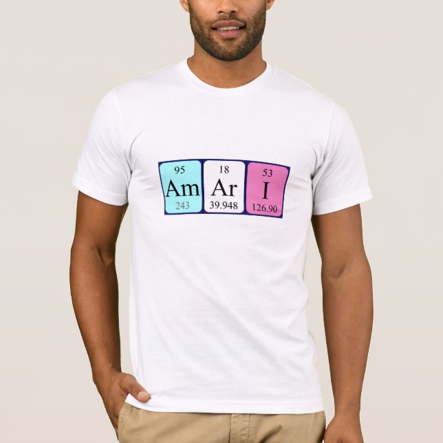 T-shirt Chemise de nom de table périodique Amari (Devant)