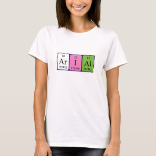 T-shirt Chemise de nom de table périodique Arial