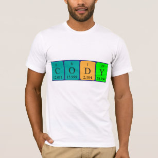 T-shirt Chemise de nom de table périodique Cody