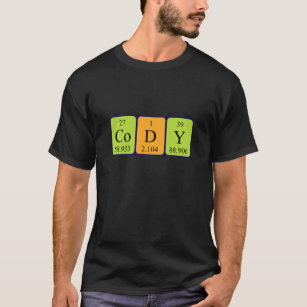 T-shirt Chemise de nom de table périodique Cody