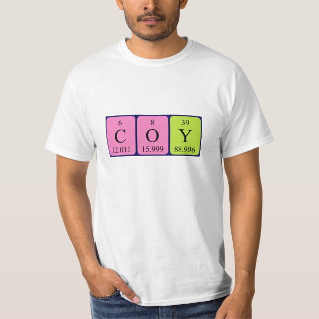 T-shirt Chemise de nom de table périodique Coy (Devant)